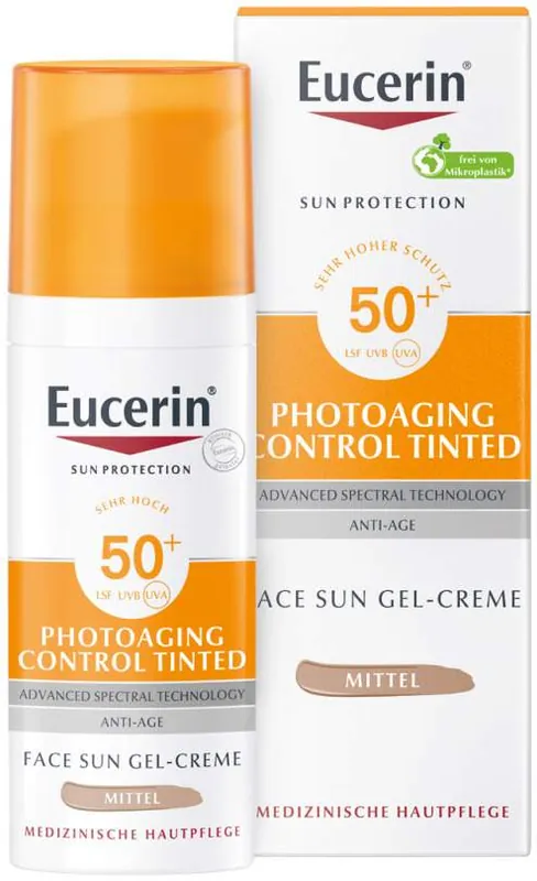 Super-Preis Eucerin Sun Photoaging Control Tinted Face Gel-Creme LSF 50+ Mittel 50 ml