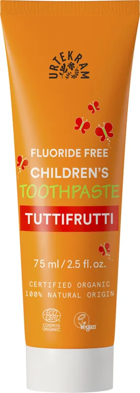 Urtekram Children's Toothpaste Tuttifrutti Fluoride Free Sichere Zahlung