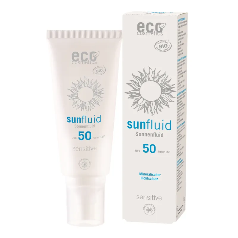 eco cosmetics Sonnenfluid LSF 50 sensitive Markenprodukt