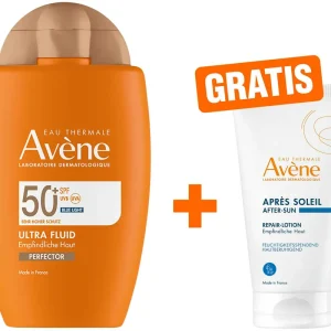 Top-Seller Avene Ultra Fluid Perfector 50+ 50 ml + gratis Repair-Lotion nach der Sonne 50 ml