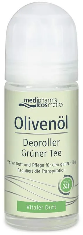 Medipharma Cosmetics Olivenöl Deoroller Grüner Tee 50 ml Deoroller Geprüft
