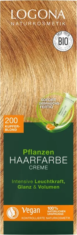 Logona Pflanzen Haarfarbe Creme 200 kupferblond Markenware