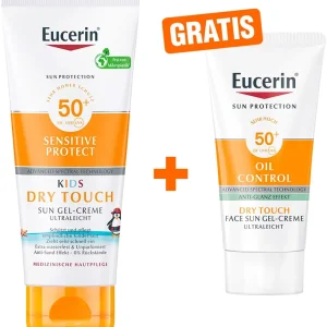 Eucerin Sun Sensitive Protect Kids Gel-Creme LSF 50+ 200 ml + gratis Sun Gel-Creme Oil Control 20 ml Beliebt