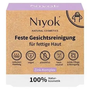 Kostenloser Versand NIYOK feste Gesichtsreinigung für fettige Haut 80 g