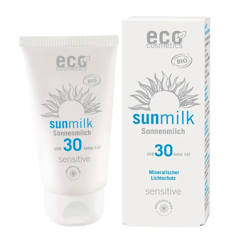 eco cosmetics Sonnenmilch LSF 30 mit Himbeere und Granatapfel Geprüft