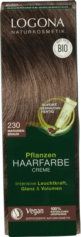 Neuheit Logona Pflanzen Haarfarbe Creme 230 maronenbraun