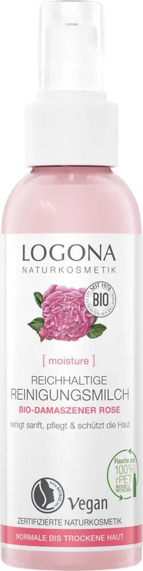 Logona MOISTURE Reichhaltige Reinigungsmilch Bio-Damaszener Rose 125 ml Billig