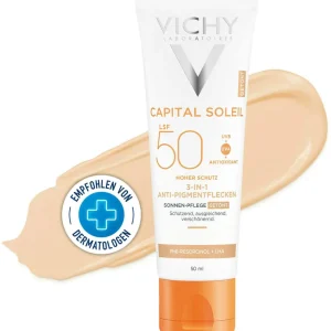 Zertifiziert Vichy Ideal Soleil Anti Pigmentflecken Creme LSF 50+ 50 ml Creme