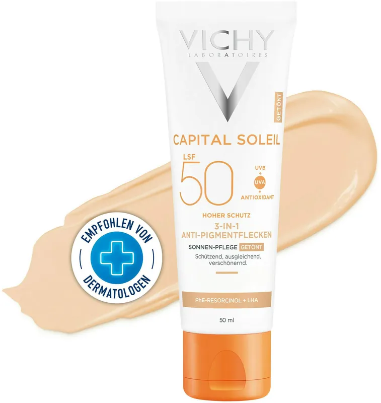 Zertifiziert Vichy Ideal Soleil Anti Pigmentflecken Creme LSF 50+ 50 ml Creme