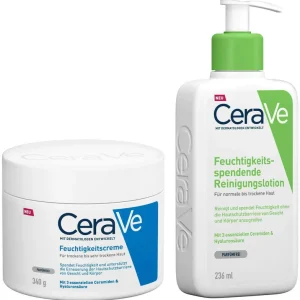 Sofort Bestellen CeraVe Feuchtigkeitscreme 340 g + Feuchtigkeitsspendende Reinigungslotion 236 ml