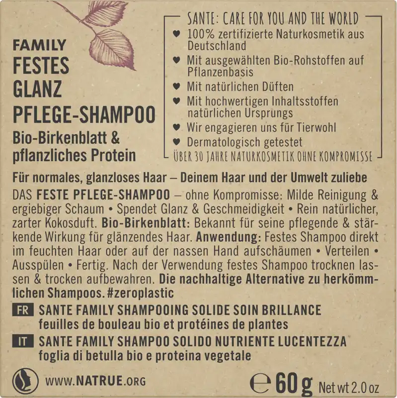 Sante Festes Shampoo 2in1 Glanz 60 g Billig