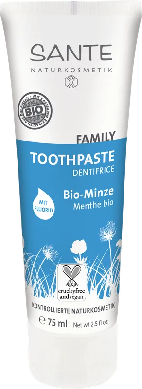 Markenware Sante FAMILY Toothpaste Bio-Minze mit Fluorid 75 ml