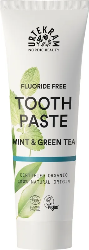 Urtekram Mint & Green Tea Toothpaste Zahnpasta ohne Fluorid 75 ml Online Kaufen