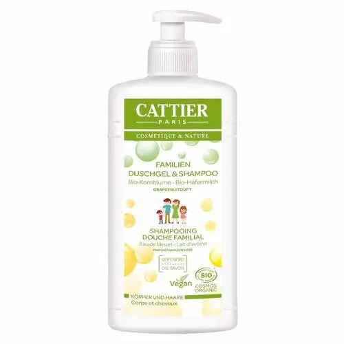 Cattier Moussant Familial Familien Duschgel und Shampoo, 500 ml Markenprodukt