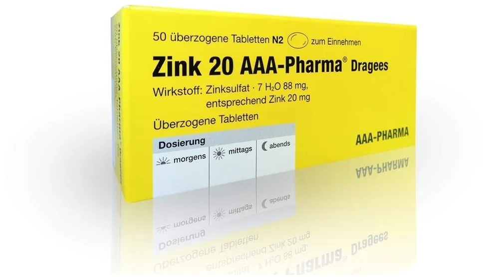 Expressversand Zink 20 Aaa Pharma Dragees 50 Überzogene Tabletten