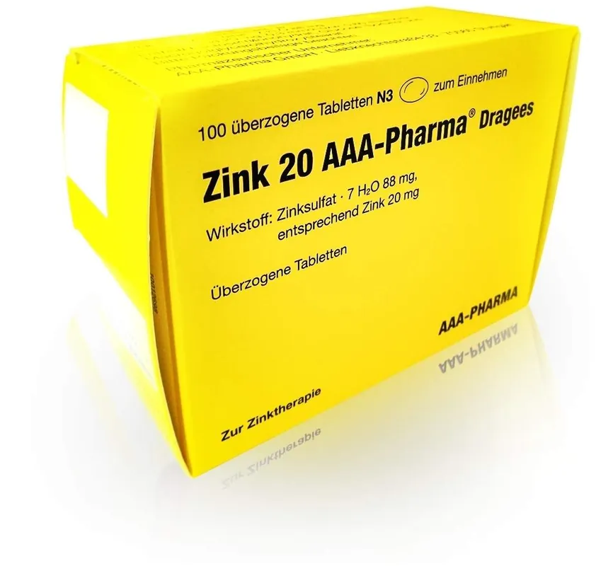 Zink 20 Aaa Pharma Dragees 100 Überzogene Tabletten Zertifiziert