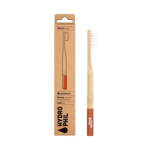 Nachhaltige Zahnbürste Bambus mittelweich rot, 1 St Echt