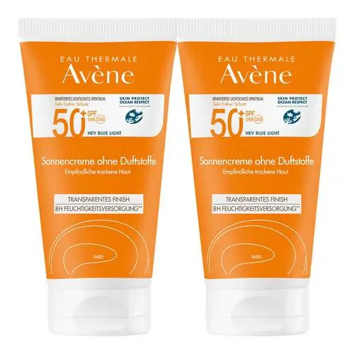 Avene Sonnencreme SPF 50 + ohne Duftstoffe, 2x50 ml Zertifiziert