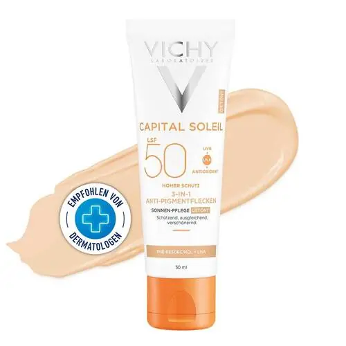 Solange Der Vorrat Reicht Vichy Idéal Soleil Anti Pigmentflecken Creme LSF 50 + , 50 ml