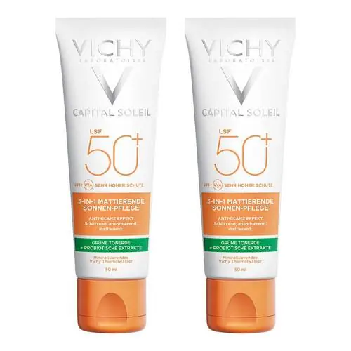 Preisreduziert Vichy Capital Soleil matt.Sonnenpflege Cre.LSF 50 +, 2x50 ml