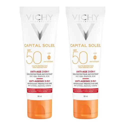 Neu VICHY Ideal Soleil Anti-Age Creme LSF 50 , 2x50 ml