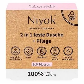 Kostenloser Versand NIYOK feste Dusche+Pflege soft blossom 80 g