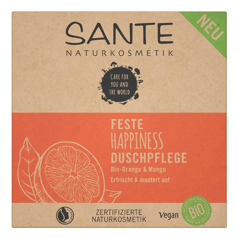 Feste Duschpflege Orange & Mango - HAPPINESS 80g Begrenztes Angebot