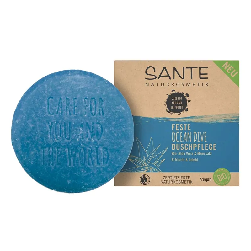Preisreduziert Feste Duschpflege Aloe Vera & Meersalz - OCEAN DIVE 80g
