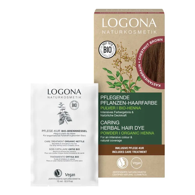 Neue Ware Pflegende Pflanzen-Haarfarbe Pulver - Kastanienbraun 100g
