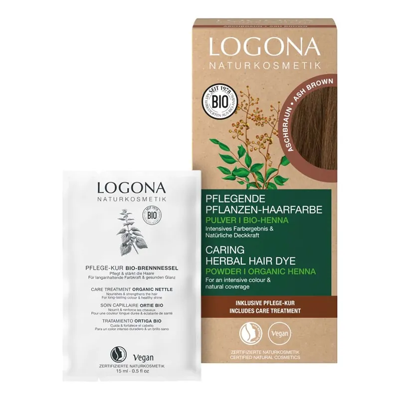 Pflegende Pflanzen-Haarfarbe Pulver - Aschbraun 100g Schneller Versand