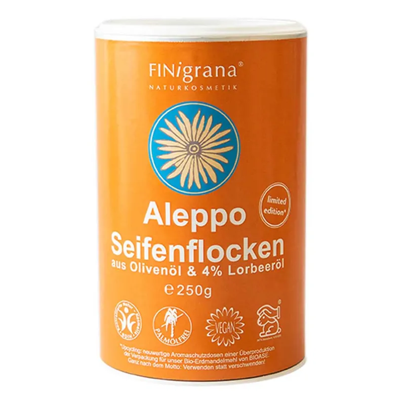 Neuheit Seifenflocken - Olivenöl & 4% Lorbeeröl in Dose