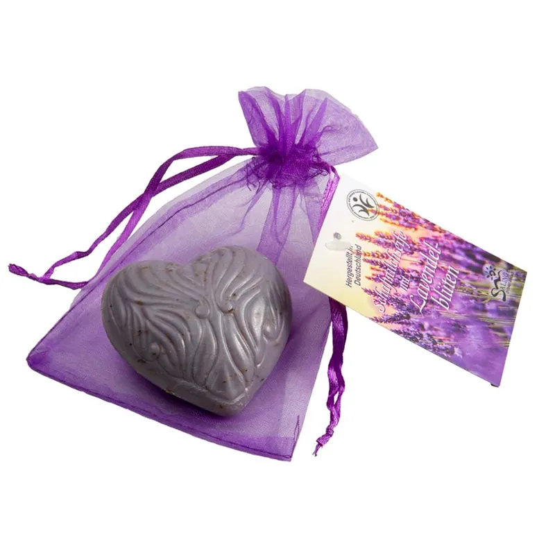 Sofort Bestellen Schafmilchseife - Lavendel Herz im Organza