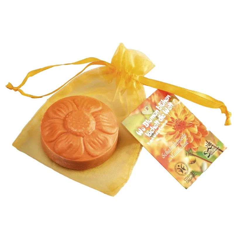 Schafmilchseife - Blume Mandarine im Organza Kostenloser Rückversand