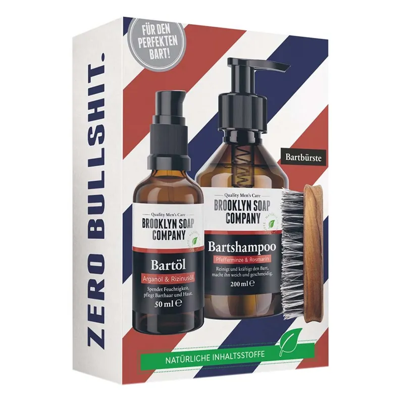 Ausverkauf Bartpflege Set Large - Bartöl, Bartshampoo & Bartbürste