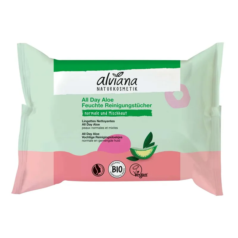 Garantierte Lieferung Gesichtspflege - Feuchte Reinigungstücher mit Aloe Vera