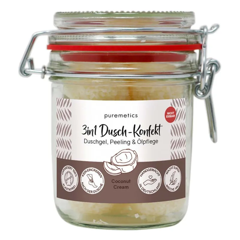 Direktkauf 3in1 Dusch-Konfekt - Coconut Cream 10 Stück im Dekoglas 200g