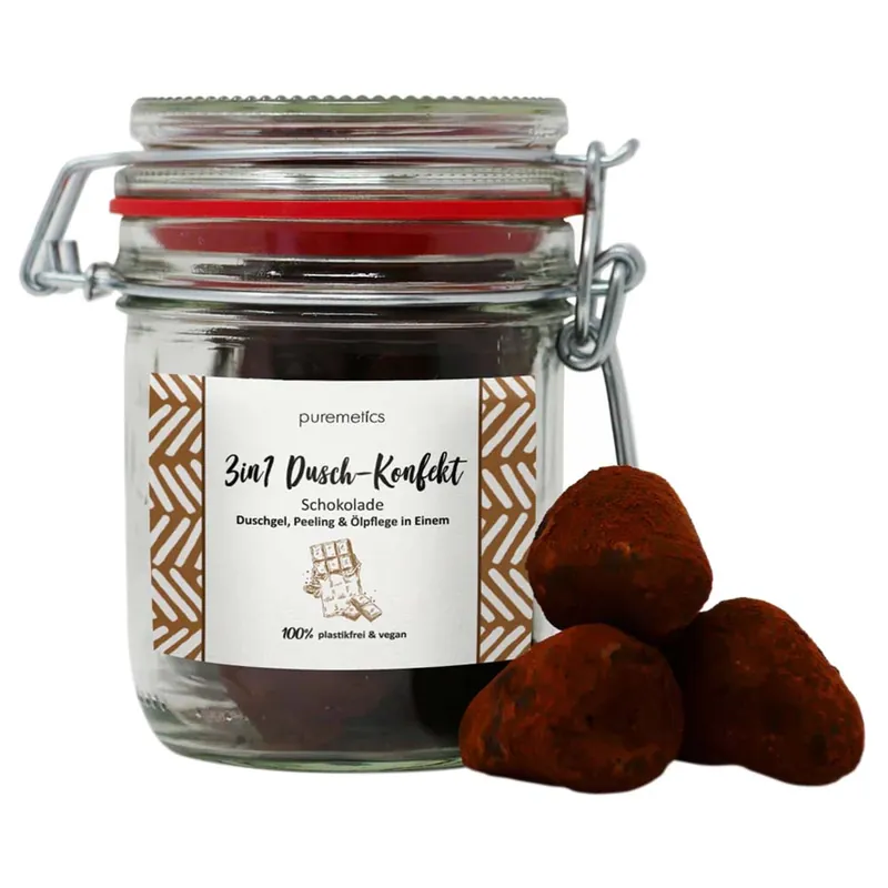 3in1 Dusch-Konfekt - Schokolade 10 Stück im Dekoglas 200g Highlight