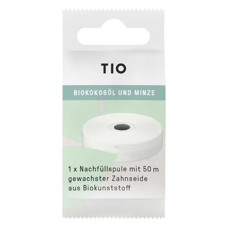Preisreduziert Tiofloss Nachfüllspule - 50m vegane Zahnseide gewachst