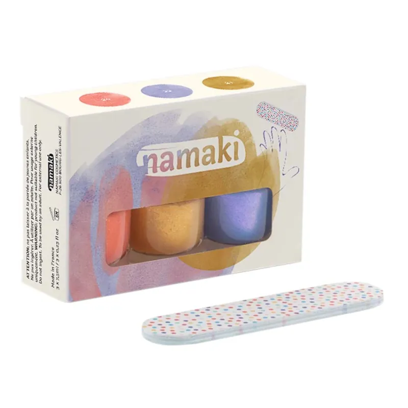 Nagellack Set - Koralle, Lavendel Blau, Gold | Sunset Wochenendangebot