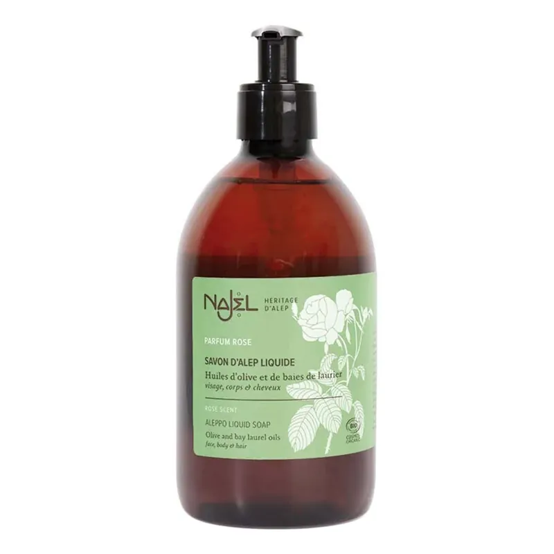 Aleppo-Flüssigseife - Damaszener Rosenwasser 500ml Schneller Versand