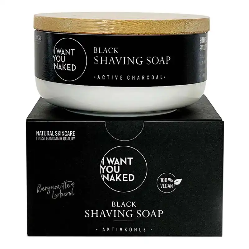 Mega-Angebot Rasierseife - Schwarz Aktivkohle, Avocado & Olivenöl 70g