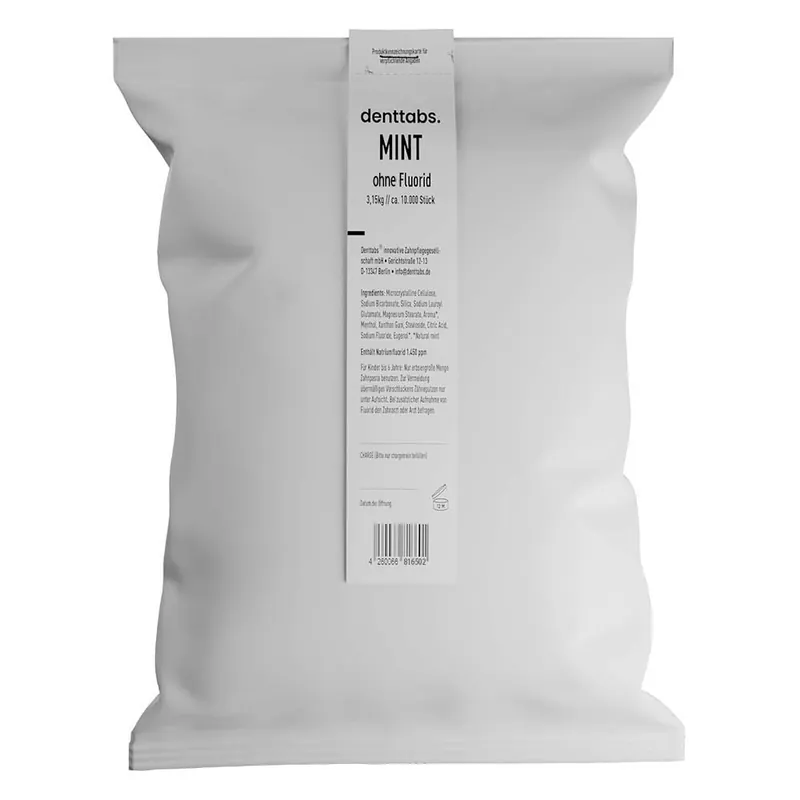 Neu Im Sortiment Zahnputztabletten - Mint ohne Fluorid 10.000Stk 3,15Kg