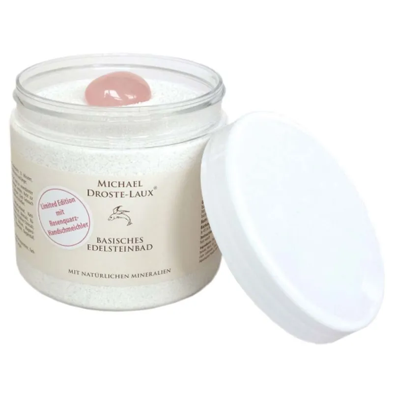 Gratis Versand Basisches Edelsteinbad - Limited Edition mit Rosenquarz-Handschmeichler 900g