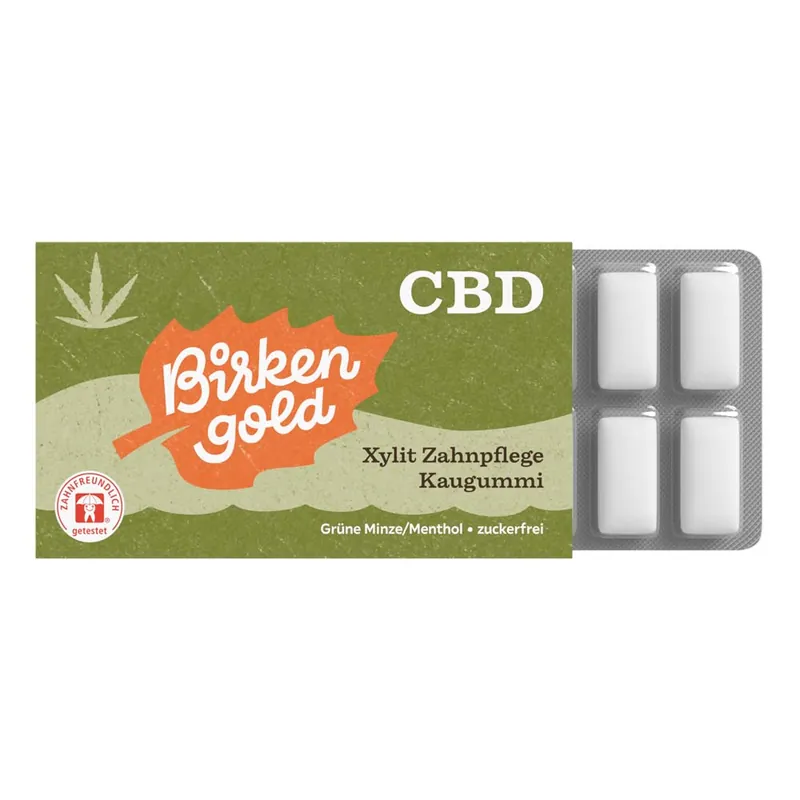 Meistverkauft Xylit Zahnpflege Kaugummi - CBD Grüne Minze/Menthol 17g