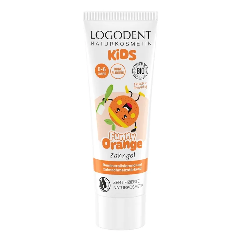 Kids Zahngel - Funny Orange 0-6 Jahre ohne Fluorid 75ml Versand Am Gleichen Tag