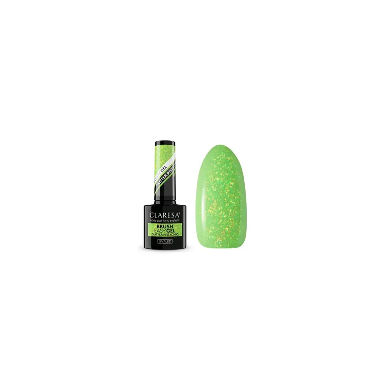 Angebot Claresa Brush Easy Gel Glitzergel in der Flasche mit Pinsel, Pistachio 5 g