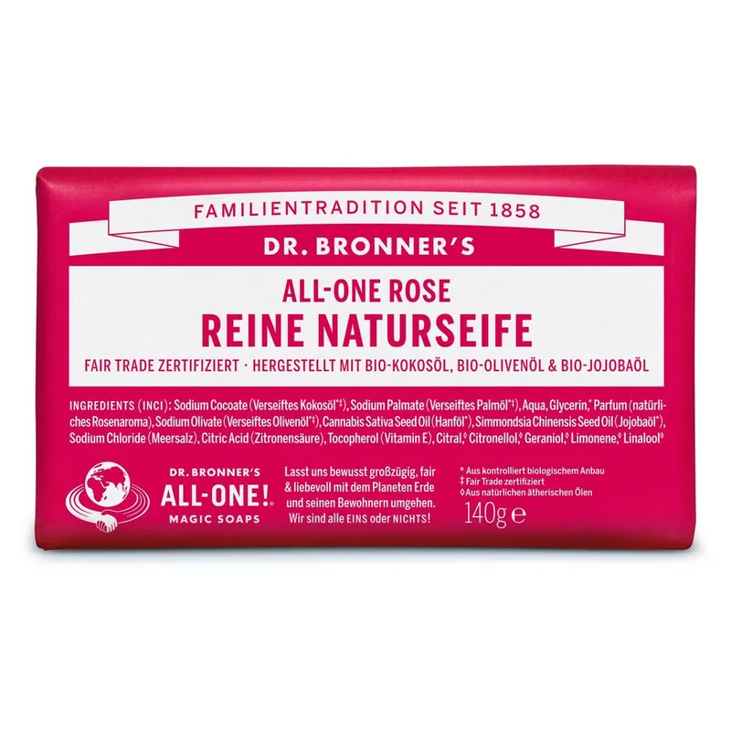 Sichere Zahlung Rose - All-One Reine Naturseife 140g