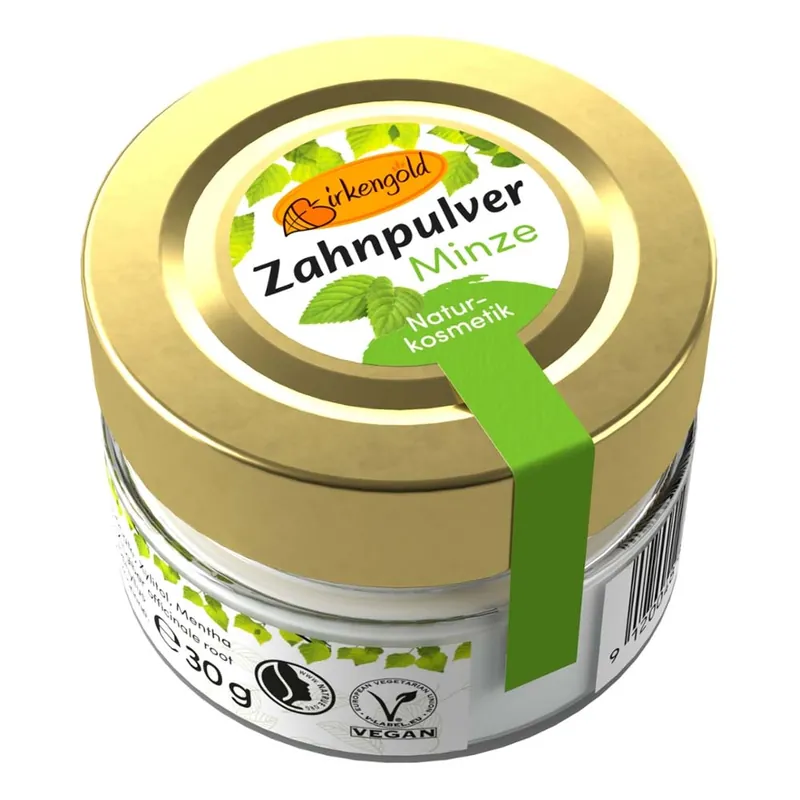 Zahnpulver - Minze Glas 30g Garantierte Lieferung