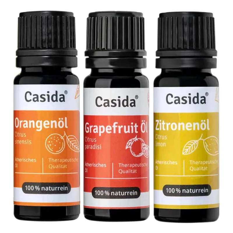 Gratis Versand Set - Zitrusöle mit Orangenöl, Zitronenöl & Grapefruitöl 100% naturrein